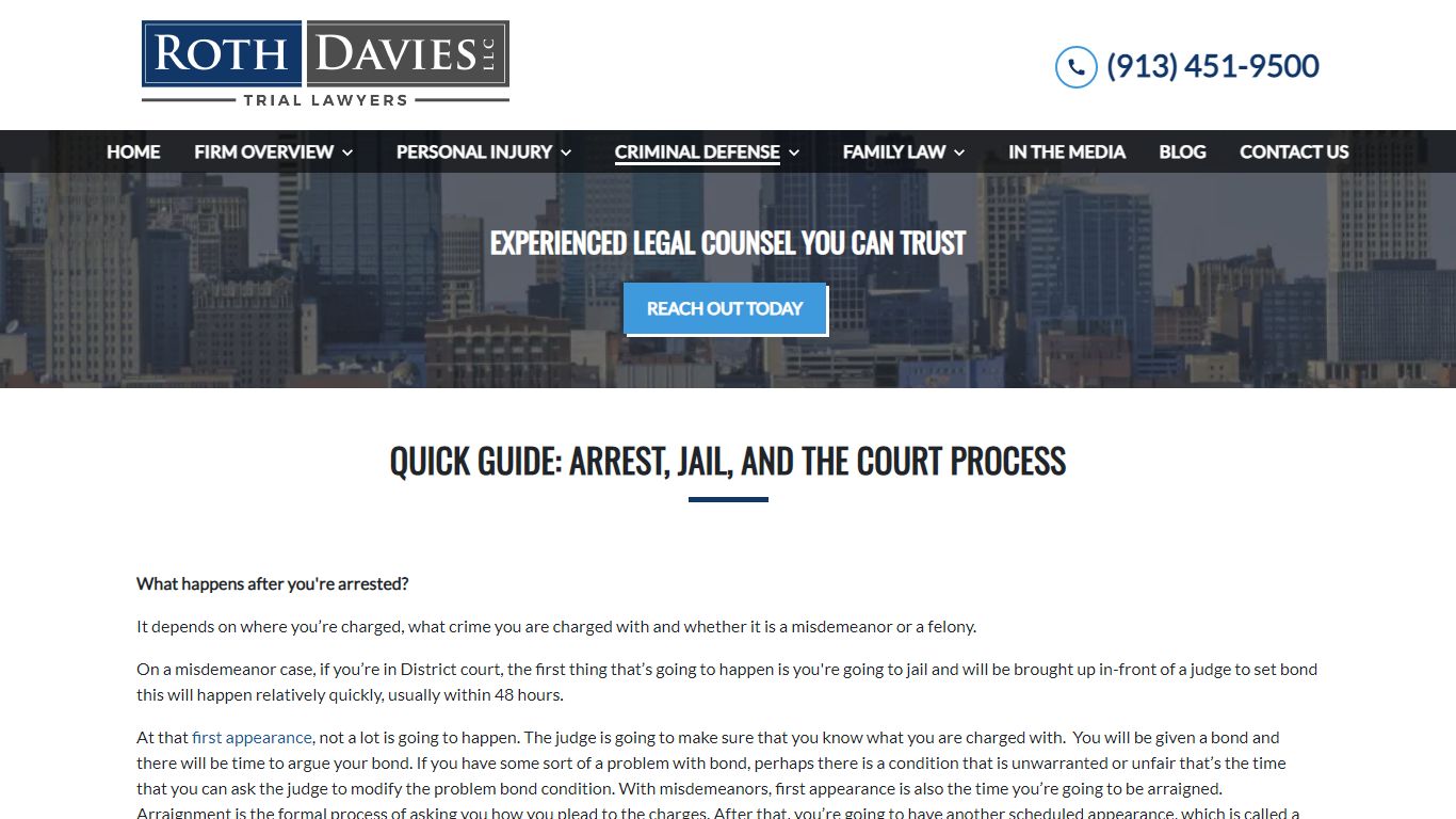 QUICK GUIDE: ARREST, JAIL, AND THE COURT PROCESS - Roth Davies
